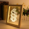 Kcasa FL-705 3D Photo Frame Illuminative LED Night Light Wooden Annular Desktop Decorative USB Lamp For Bedroom Art Decor Christmas Gifts