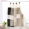KCASA KC-APR02 Cotton Linen Dirty Proof Chef Apron Fashion Lattice Unisex Women Man Aprons Commercial Restaurant Home Bib Spun Poly Cotton Kitchen Aprons