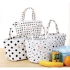 KCASA KC-CB03 Cotton Linen Lunch Tote Bag Drawstring Portable Travel Picnic Cooler Insulated Handbag