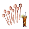 KCASA KC-FS03 Rose Gold Flower Shape Stainless Steel Coffee Sugar Spoon Scoop Teaspoons Tableware
