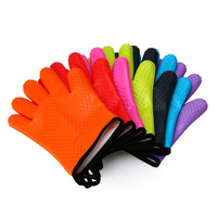 KCASA KC-PG09 1Pc Silicone Cotton BBQ Oven Mitt Microwave Oven Heat Resistant Potholder Gloves