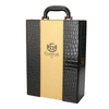 KCASA KC-WG03 2-bottle Wedding Leathern Wine Bottle Gift Box With Wine Opener Pourer Collar