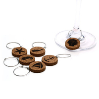 KCASA KC-WM033 6Pcs Wood Nautical Beach Wine Glass Rings Charm Cocktail Drinks Glass Maker