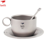 Keith Ti3601 105g 150ml Titanium Coffee Cup Tea Mug With Spoon Ultralight Camping