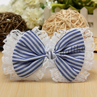 Kid Girl Lace Elastic Hair Band Bow Flower Stripes Headwear Headband