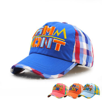 Kids Boy Girl Sun Snapback Hats Color Lattice Children