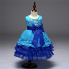 Kids Girl Pleated Sequins Bowknot Yarn Bubble Princess Dress