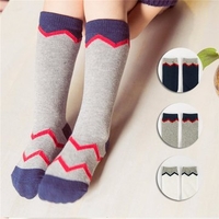 Kids Girls Casual Lovely Socks Stripe Cotton Knee Hosiery Baby Stocking