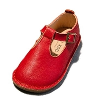 Kids Oil Wax Leather Low Tops Toddler T-shaped Moccasins Shoes