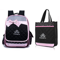 Kids Waterproof Schoolbag Girls Backpack Primary Students Tutorial Bag Bowknot Handbag