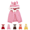 Kids Winter Rabbit Lovely Warm Scarf Shawl Cape Knit Earflap Hat Cap Hooded Cloak