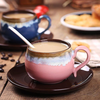 Kiln Change Coffee Cup Set Features Hand Painted Fancy Ceramic Cups Personality Retro Creative Gift