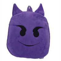 Kindergarten Children Cute Emoji Plush Backpack Cartoon Outdoor Travel School Bag