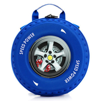 Kindergarten Kids 3D Tyre Backpack Cartoon Casual Shoulder Bag