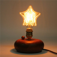 Kingso 220V E27 40W Edison Incandescent Filament Light Retro Vintage Lamp Star/Heart Shape Bulb