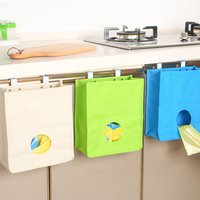 Kitchen Debris Finishing Extract Garbage Bin Bag Cabinet Canvas Cloth Storage Hanging Bag