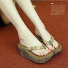 Knitting Platform Clip Toe Beach Casual Flip Flops Slippers