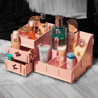 Korea DIY Wooden Makeup Organizer Desktop Storage Box Storage Container