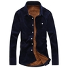 Korean Style Casual Cotton Soft Thicken Warm Corduroy Slim Dress Shirt For Men