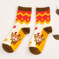 Korean Style Cute Christmas Cotton Socks Deer Soft Joker Cartoon Mid-calf Socks