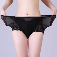 L-4XL Women Sexy Lace Elastic Panties See Through Breathable Underwear