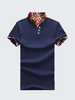 L-5XL Vintage Chinese Style Printing Stand Collar Slim Fit Short Sleeve Polo T-Shirt For Men