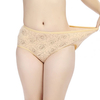 L-5XL Women Soft Rose Printing Panties Milk Silk Mid Waist Underwear