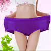 L-6XL Women Cotton Elastic Seamless Panties Elegant Jacquard Pure Color Underwear