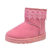 Lace Ankle Pure Color Slip On Flat Snow Boots For Women