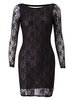 Lace Backless Long Sleeve Women Sexy Dress