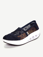 Lace Breathable Platform Rocker Sole Shake Shoes For Women