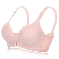 Lace Front Button Ultra-thin Wireless Anti Sangging Nursing Bras