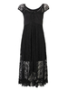 Lace Hollow Floral Asymmetric Hem Dress For Women