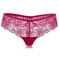 Lace Hollow Out Seamless Cheekies Bow Flounces Low Waist Underwear