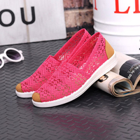 Lace Mesh Brethable Light Toe Protecting Slip On Flat Casual Shoes