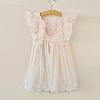 Lace Patchwork Flouncing Backless Sleeveless Dress For Kids Girls