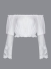 Lace Patchwork Off-shoulder Long Sleeve Women Crop Top