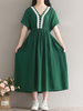Lace Patchwork Short Sleeve V Neck Women Dresses