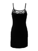 Lace Patchwork Strap Solid Sheathy Sexy Women Mini Dress