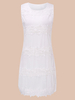 Lace Sleeveless White O-neck Mini Summer Women Dress