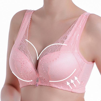 Lace-trim Deep Plunge Breathable Cozy Vest Bra