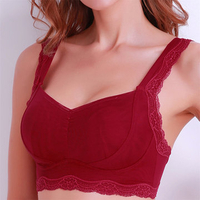 Lace-trim Wireless Breathable Prefect Cup Yoga Bras