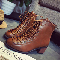 Lace Up Combat Military Ankle Boots For Women