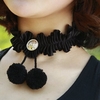 Lace Women Necklace Black Lace Collar Ball Pendant Necklace