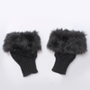 Ladies Rabbit Fur Winter Warmer Knitted Fingerless Gloves
