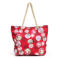 Ladies Reusable Canvas Shoulder Bag Shopping Tote Handbag