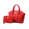 Ladies Stylish Flower Empaistic 2PC Handbag Clutch PU Leather Shell Bags