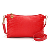 Ladies Stylish PU Leather Bright Crocodile Grain Zipper Wallet Phone Bags