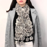 Ladies Stylish Rabbit Fur Scarf Four Rows Fall Winter Warm Neckerchief