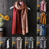 Ladies Women Twill Cotton Gradient Tassel Scarf Colorful Flower Printed Shawl Wrap Scarves